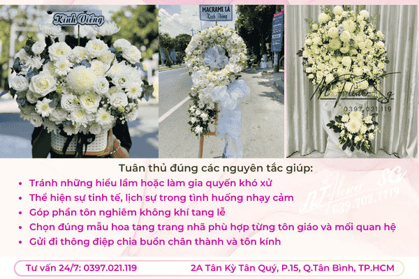 Quy tắc gửi hoa tang trong văn hóa Việt
